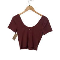 Lululemon Maroon Size 6 Short Sleeve Almost New