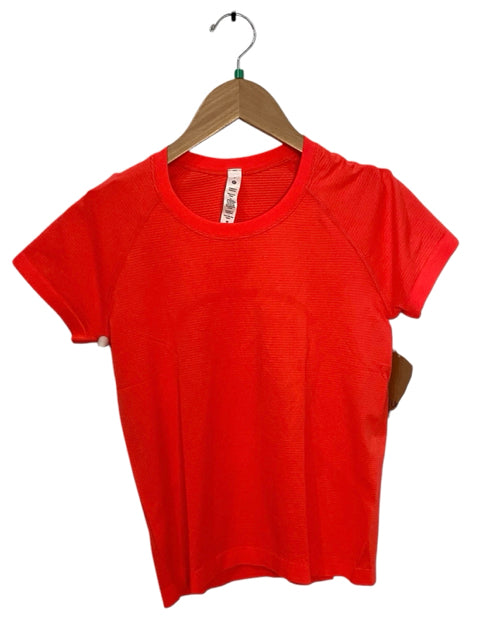 Lululemon Bright Orange Size 6 Short Sleeve Almost New